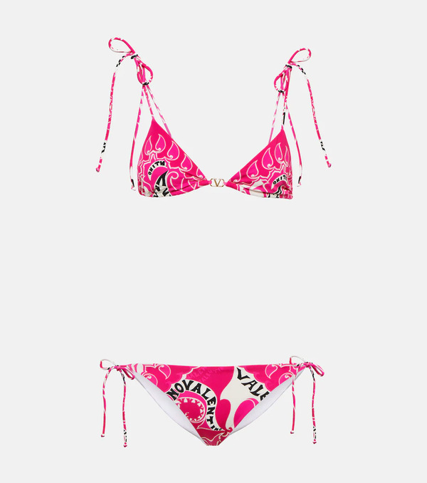  Valentino Valentino Printed Traingle Bikini 