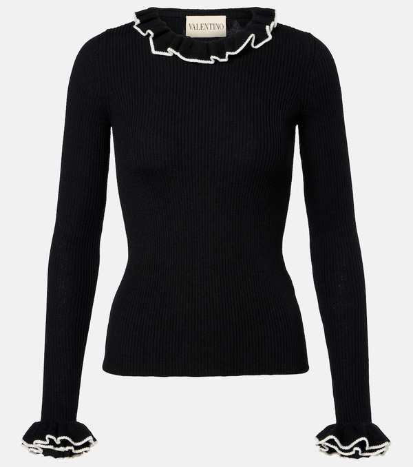  Valentino Valentino Ruffled Virgin Wool Sweater 