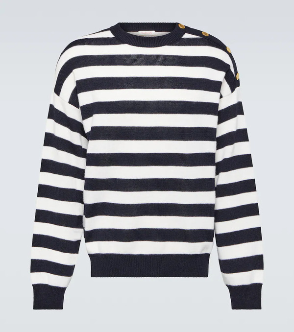  Valentino Valentino Striped Cotton And Wool Sweater 