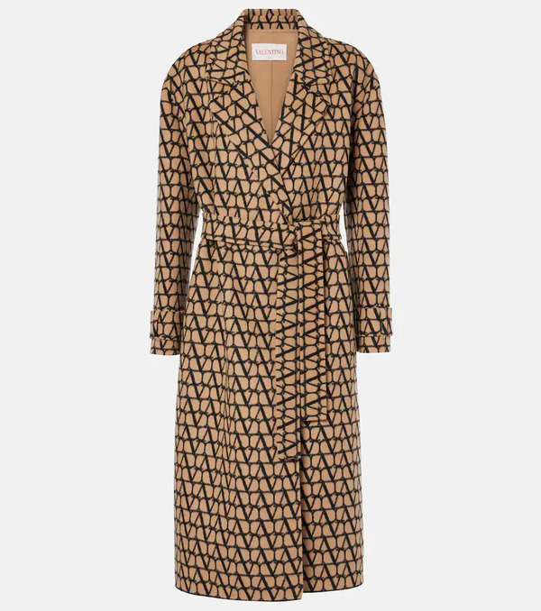 Valentino Valentino Toile Iconographe Wool And Silk Coat 