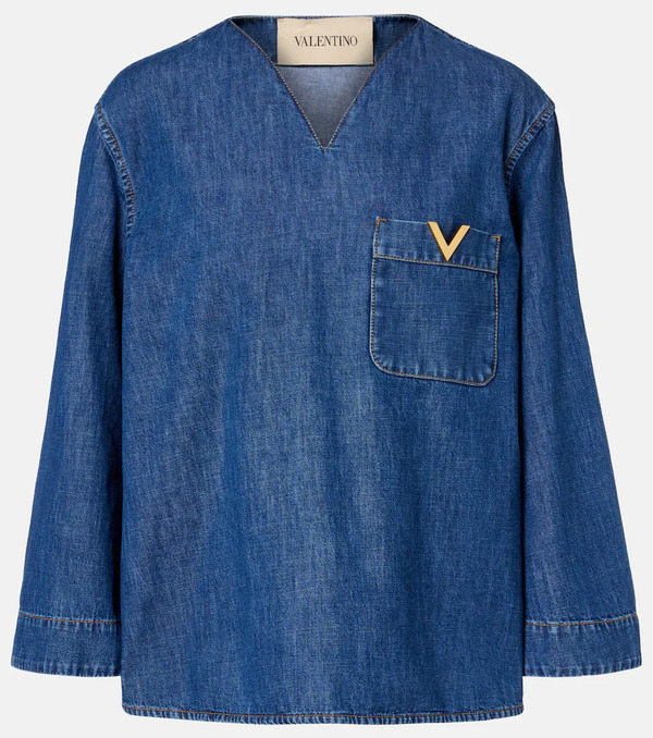  Valentino Valentino Vgold Chambray Top 