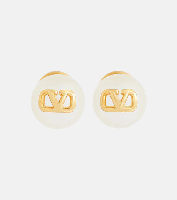  Valentino Valentino Vlogo Faux Pearl Earrings 
