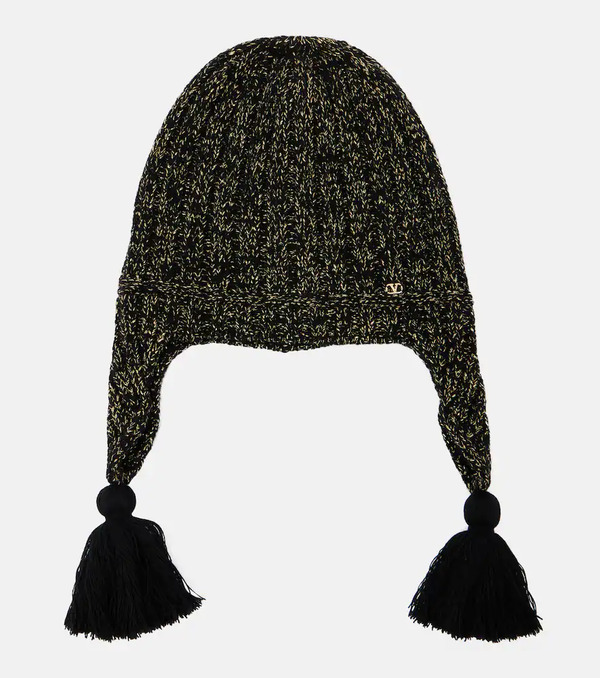  Valentino Valentino Vlogo Fringed Lurexâ® Beanie 