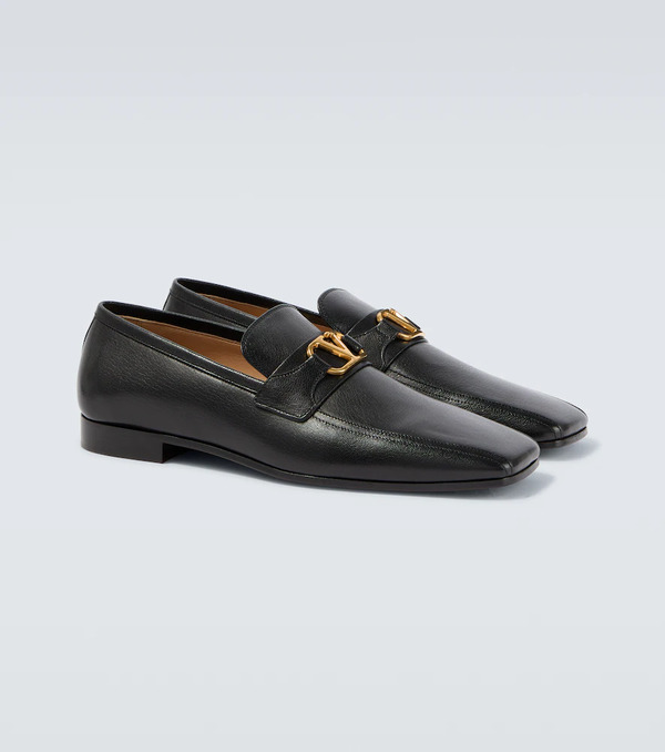  Valentino Valentino Vlogo Leather Loafers 