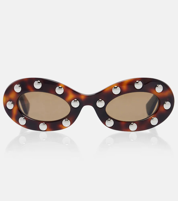  Valentino Valentino Vlogo Studded Oval Sunglasses 