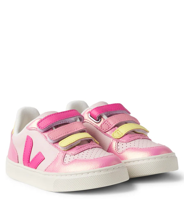  Veja Kids Veja Kids V-10 Leather Sneakers 