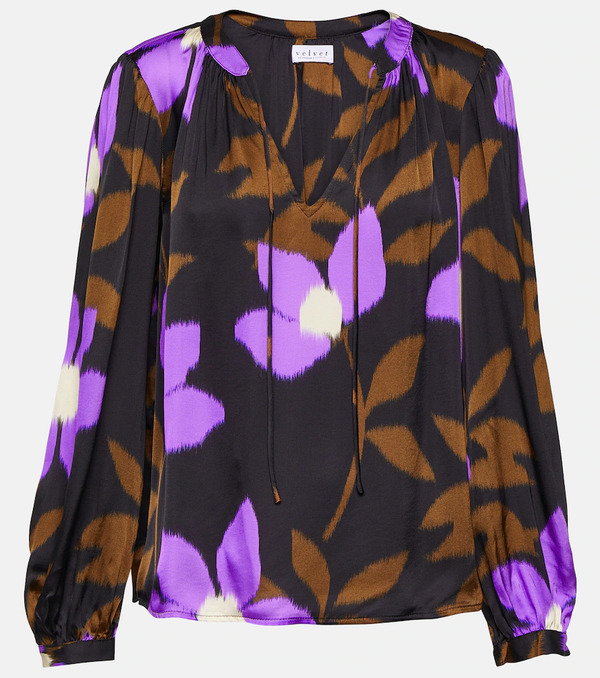  Velvet Velvet Isa Printed Satin Top 