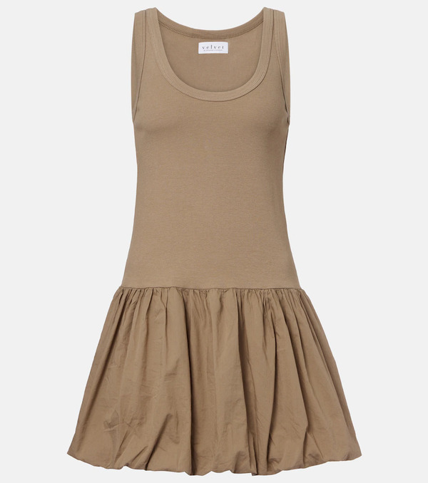  Velvet Velvet Isla Cotton-blend Poplin Minidress 