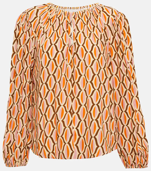  Velvet Velvet Laura Printed Crepe Blouse 