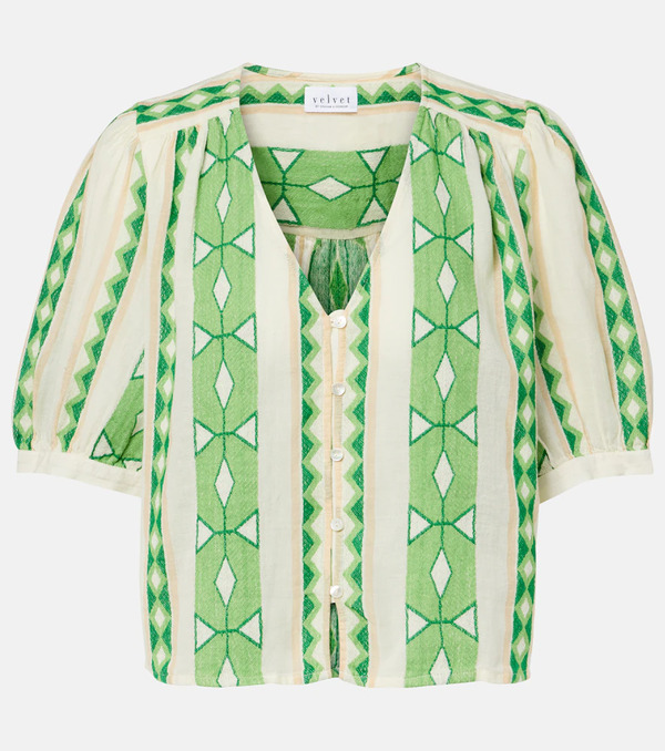  Velvet Velvet Marissa Cotton Jacquard Blouse 