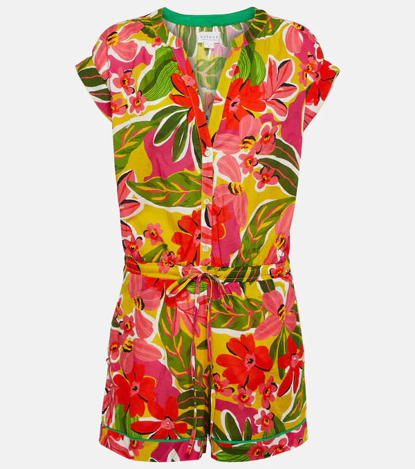  Velvet Velvet Pam Printed Cotton Jumpsuit 