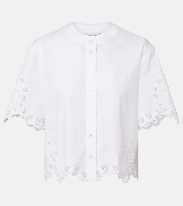  Veronica Beard Veronica Beard Aleck Embroidered Cotton Shirt 