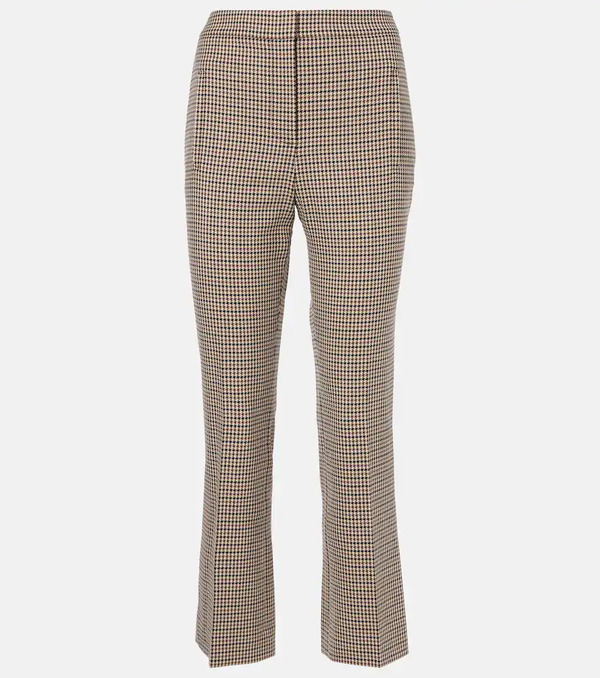 Veronica Beard Veronica Beard Arte Houndstooth High-rise Cropped Pants 