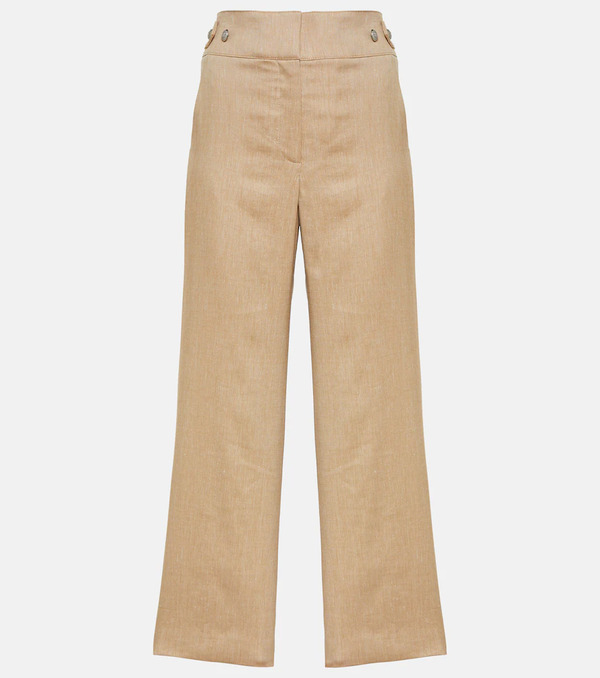  Veronica Beard Veronica Beard Aubrie Linen-blend Cropped Pants 