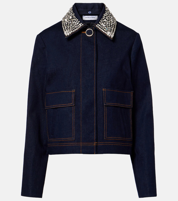  Veronica Beard Veronica Beard Barrington Embellished Denim Jacket 