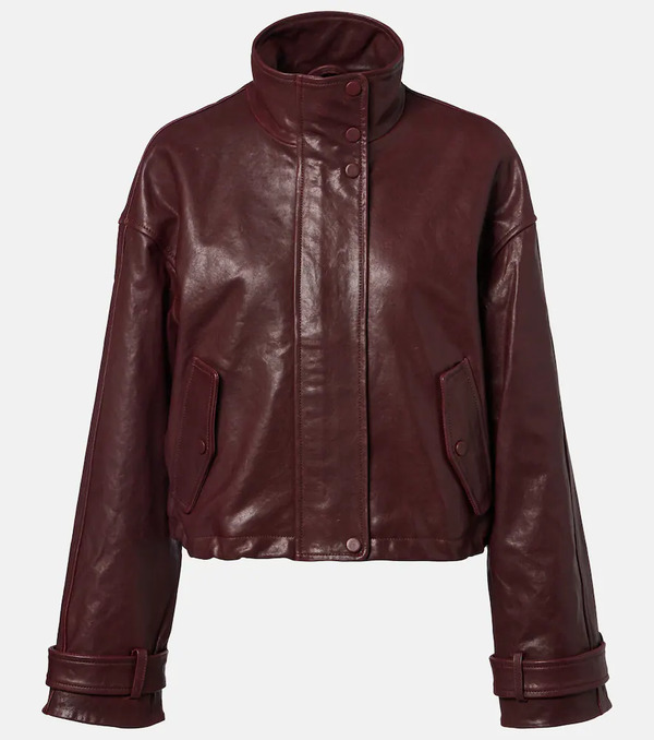  Veronica Beard Veronica Beard Bateman Cropped Leather Jacket 