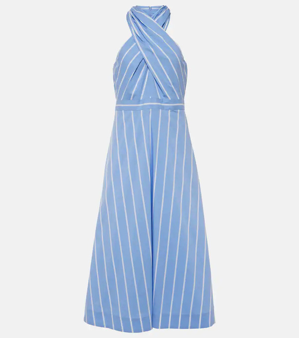  Veronica Beard Veronica Beard Baylee Striped Poplin Midi Dress 
