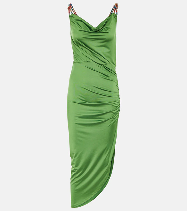  Veronica Beard Veronica Beard Biava Beaded Ruched Midi Dress 
