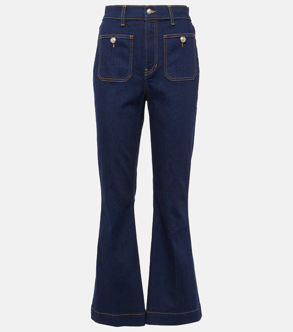 Veronica Beard Veronica Beard Carson Cropped Flared Jeans 