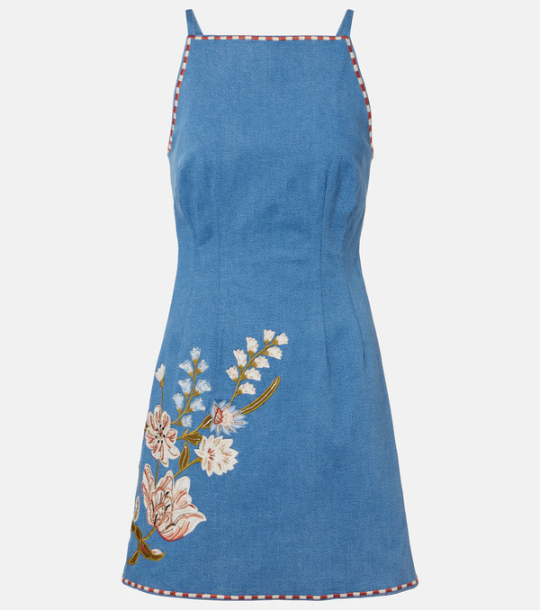  Veronica Beard Veronica Beard Chester Floral Denim Minidress 
