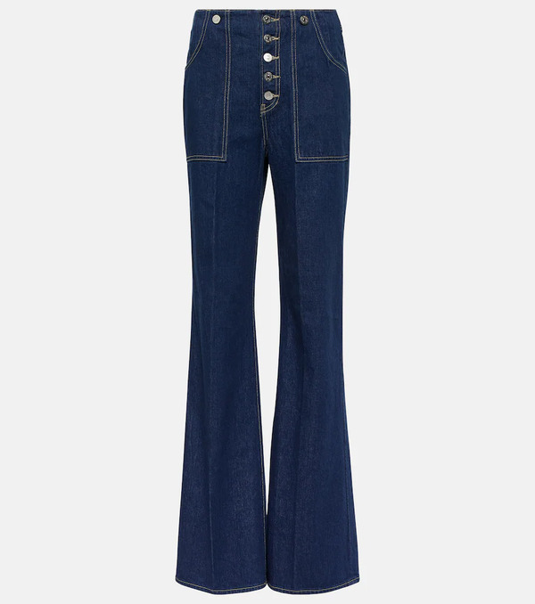  Veronica Beard Veronica Beard Crosbie High-rise Wide-leg Jeans 