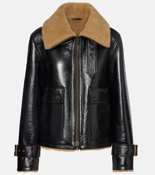  Veronica Beard Veronica Beard Danika Shearling-lined Leather Jacket 