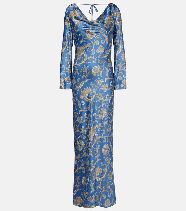  Veronica Beard Veronica Beard Ember Printed Silk-blend Maxi Dress 