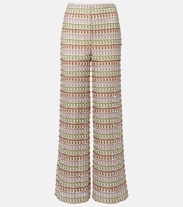  Veronica Beard Veronica Beard Fatima Crochet Wide-leg Pants 