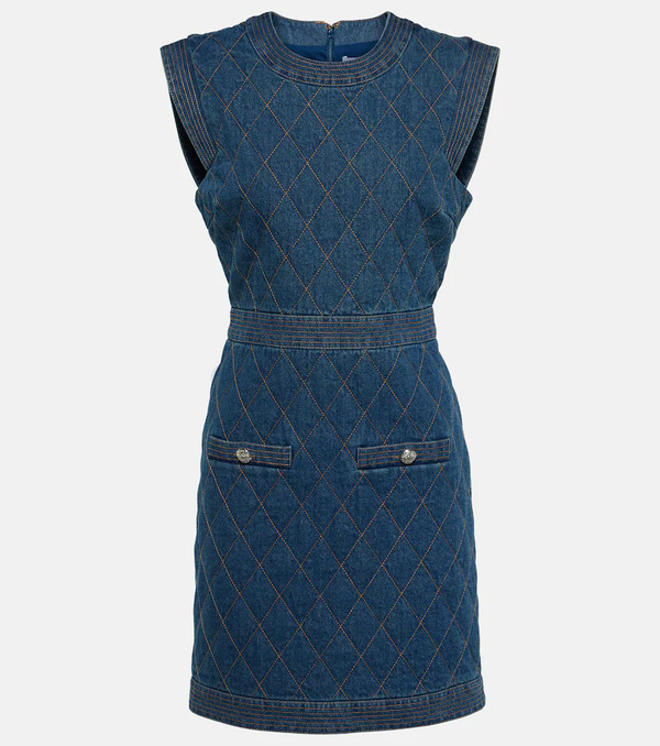 Veronica Beard Veronica Beard Ginny Quilted Denim Minidress 