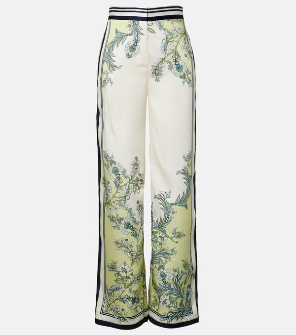  Veronica Beard Veronica Beard Grigore Floral Twill Palazzo Pants 