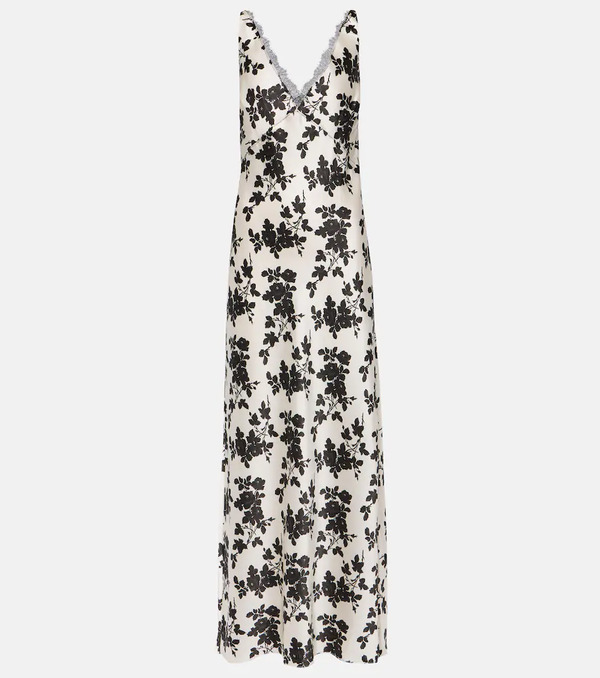  Veronica Beard Veronica Beard Hamina Floral Silk Charmeuse Maxi Dress 