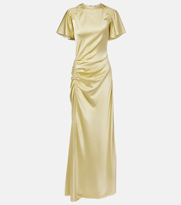  Veronica Beard Veronica Beard Huntleigh Ruched Silk-blend Satin Gown 