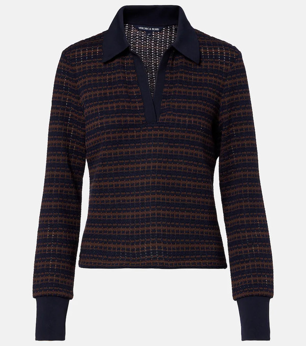  Veronica Beard Veronica Beard Kamal Striped Polo Sweater 
