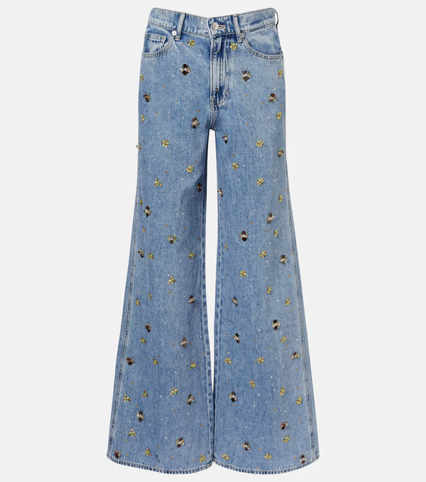  Veronica Beard Veronica Beard Kasey Embellished Flared Jeans 