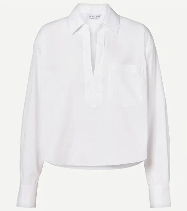  Veronica Beard Veronica Beard Khai Cotton-blend Poplin Shirt 
