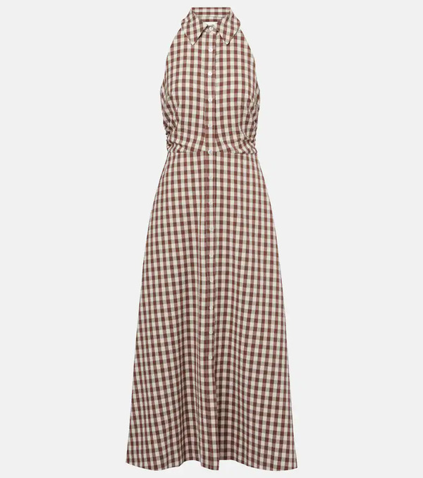  Veronica Beard Veronica Beard Mackey Gingham Seersucker Midi Dress 