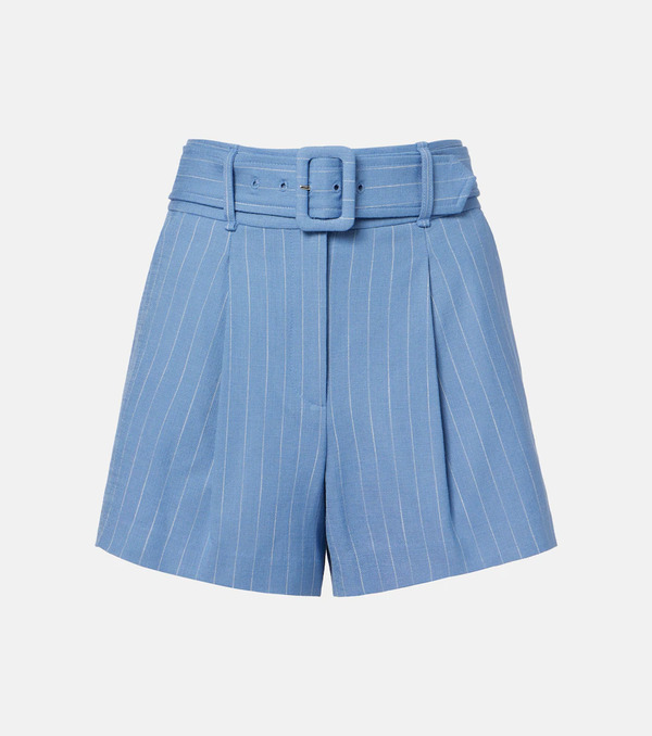 Veronica Beard Veronica Beard Piper Striped Linen-blend Shorts 