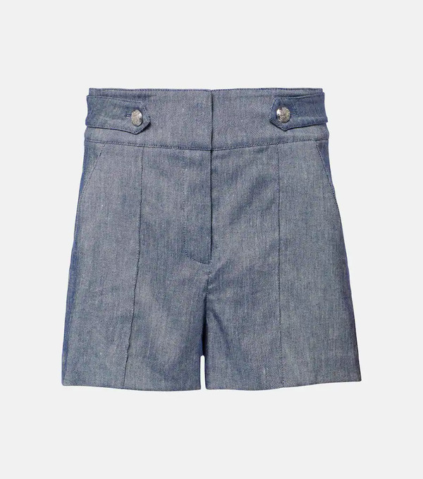  Veronica Beard Veronica Beard Runo High-rise Linen-blend Shorts 
