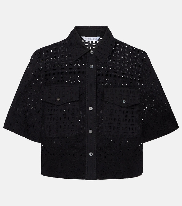  Veronica Beard Veronica Beard Spruce Embroidered Cotton Shirt 