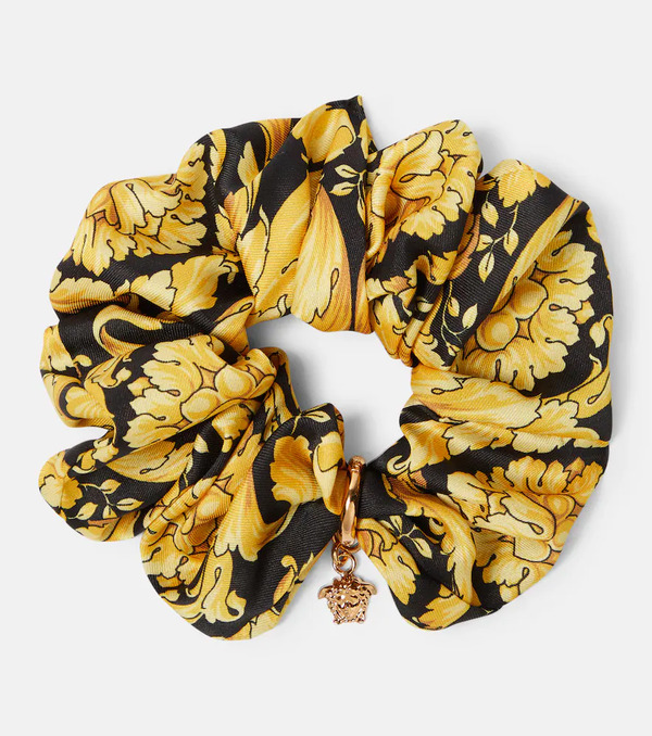  Versace Versace Barocco Embellished Satin Scrunchie 