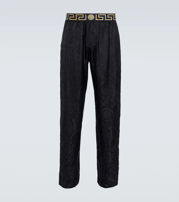  Versace Versace Barocco Silk Twill Pajama Bottoms 