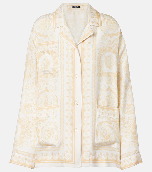  Versace Versace Barocco Silk Twill Shirt 