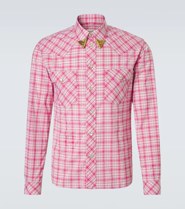  Versace Versace Checked Cotton Poplin Shirt 