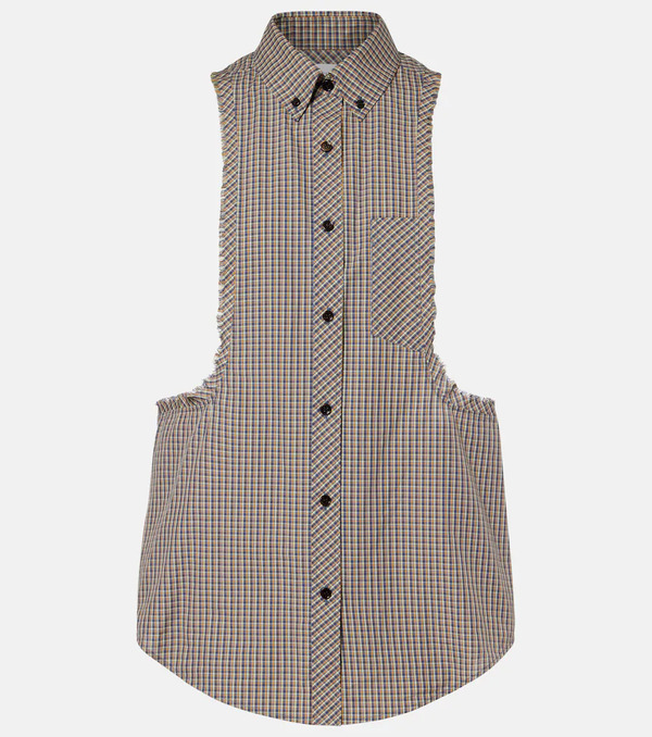  Versace Versace Checked Cotton Shirt 