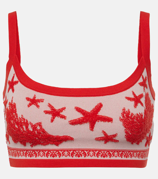  Versace Versace Cotton-blend Jacquard Crop Top 