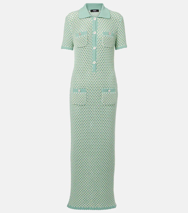  Versace Versace Crochet Cotton-blend Maxi Dress 