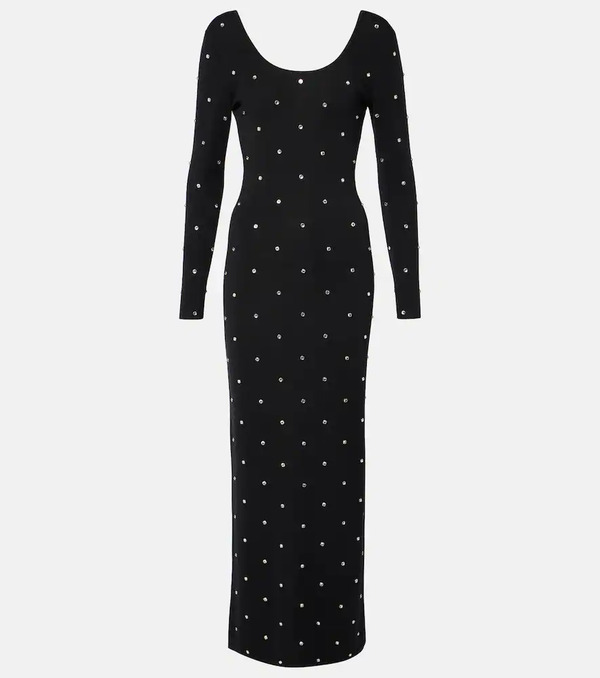  Versace Versace Crystal-embellished Virgin Wool Midi Dress 