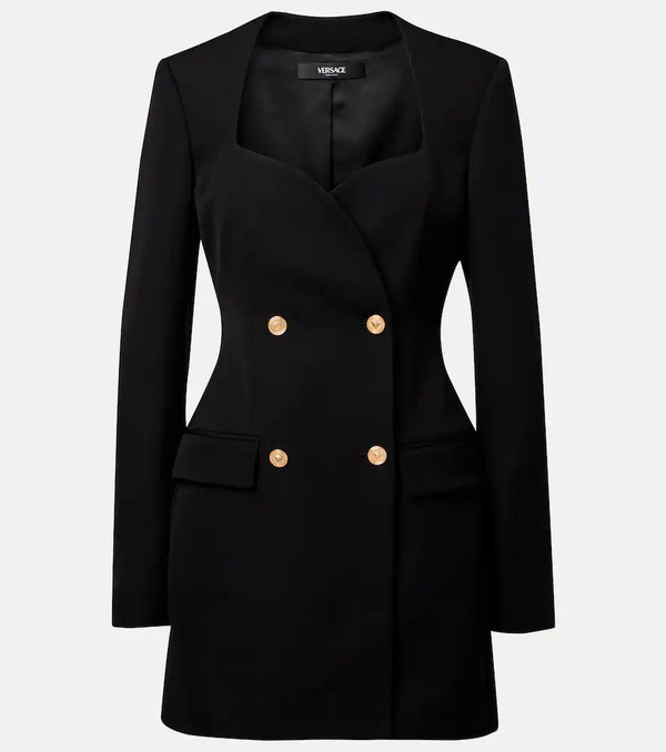  Versace Versace Double-breasted Wool Minidress 