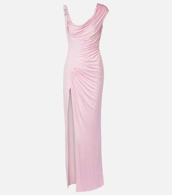  Versace Versace Draped One-shoulder Ruched Gown 