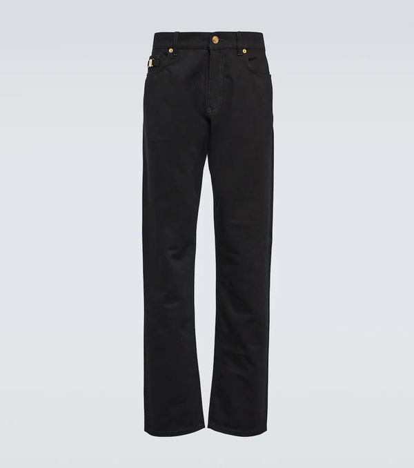  Versace Versace Embellished Mid-rise Straight Jeans 